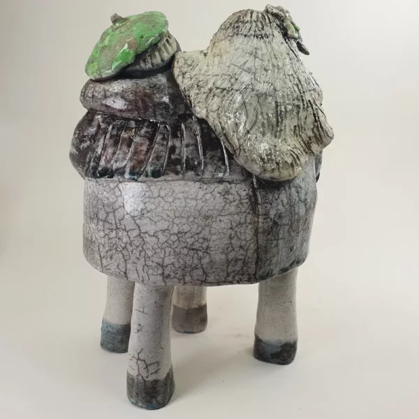 Couple en amour, sculpture céramique raku